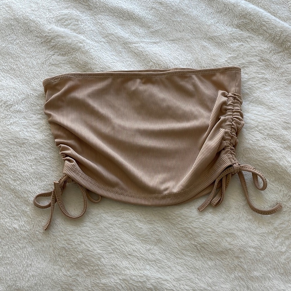 blushmark light brown/tan ribbed tube top